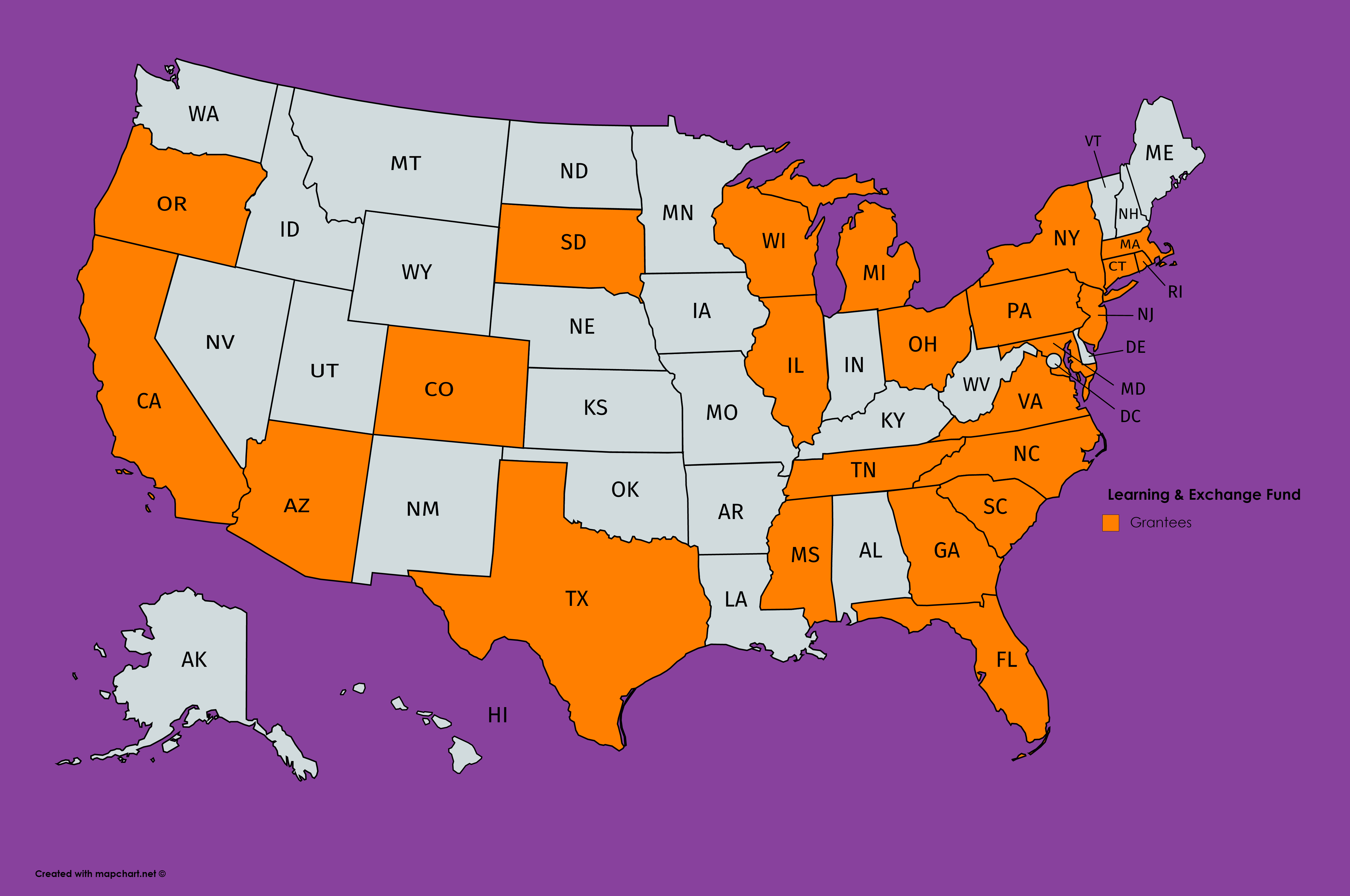 LEX grantee map